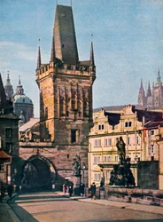 Staroměstský konec mostu krále Karla, Praha, Česká republika, 1943