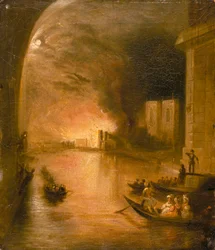 Westminsterský palác v plamenech, 1834