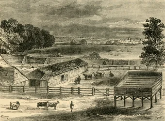 Místo popravy, Tyburn, v roce 1790, c1876.