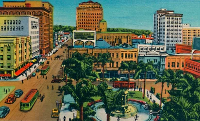 Plaza. San Diego, Kalifornie, c1941