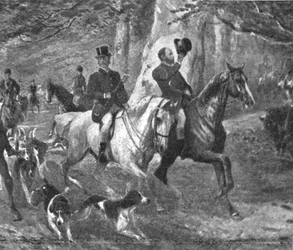 Princ z Walesu jako lovec, konec 19. století, 1901.