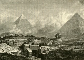 Pyramidy a Sfinga, 1890.