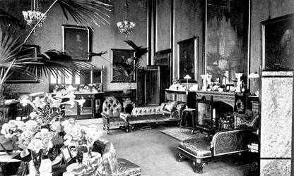 The Red Drawing Room in Speakers House, Palace of Westminster, London, c1905
