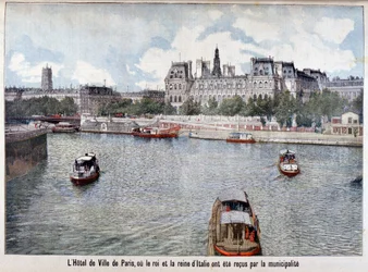 Řeka Seina a Hotel de Ville, Paříž, 1903