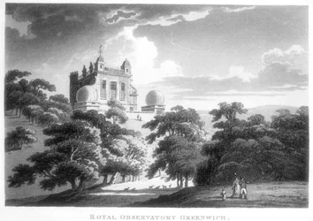 The Royal Greenwich Observatory, Flamsteed House, Greenwich Park, Londýn, c1820