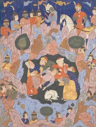 Sedm spáčů z Efesu, Folio z Falnama Book of Omens, 1550s.