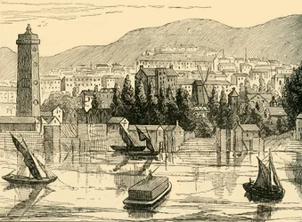 Jižní strana Temže, převzato z Adelphi Terrace, 1770, c1878.