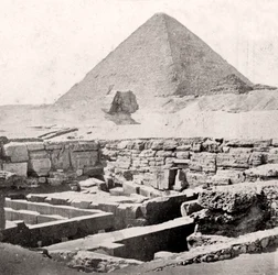 Sfinga a Velká pyramida, Egypt, počátek 20. století