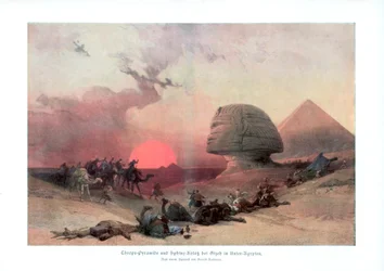 Sfinga v Gíze, Egypt, 40. léta 19. století, 1900