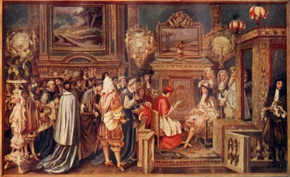 Král Slunce Ludvík XIV. Francouzský se svým skvělým dvorem, 1664, kolem 1930