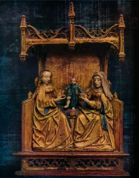 Panna a sv. Anna učí Spasitele nemluvně chodit, c1470
