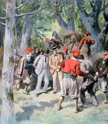 Zajetí dvou francouzských cestovatelů lupiči na Sardinii, 1894