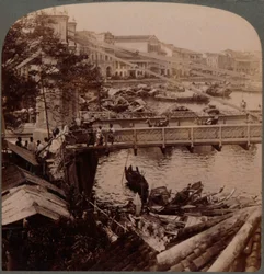 Centrum dopravy - řeka Singapur a most Kavanagh, z kanceláře Surveyors, Singapur, 19