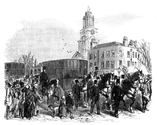 Přeprava australského zlata z doků východní Indie do Bank of England, Londýn, c1888
