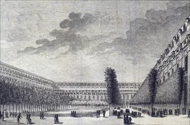 Zahrady Palais Royal v Paříži.