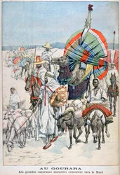 Velké roční karavany mířící na sever, Gourara, Alžírsko, 1903