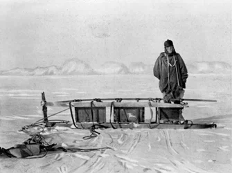 Poslední sáně z cesty zpět z Great Southern Journey, 1909