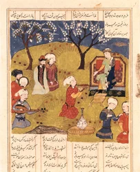 Legendární perský král Faridun, kolem roku 1490, miniatura