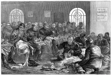 Jehelna, věznice Clerkenwell, Londýn, 1874