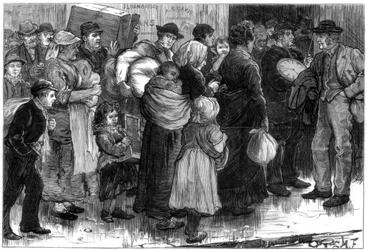 Zastavárna v Merthyr-Tydfil, Wales, 1875