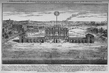 Mírová radost v Green Park, Westminster, Londýn, 1748 1878
