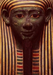 Sarkofág Psametika (664-610 př.nl) detail obličeje, egyptský