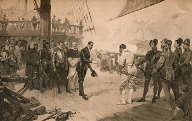 Vzdání se Dona Antona siru Francisi Drakeovi, 1. března 1579 1905