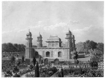 Hrobka Itimad-Ud-Daula, Agra, Indie, c1860