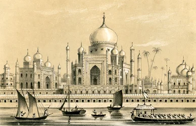 Hrob oblíbeného sultána Akbara Khana v Agra, 1847