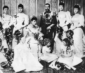 Svatební skupina krále Jiřího a královny Marie, 6. července 1893