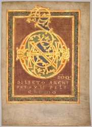 Titulní strana opata Bernose Tonarius: Initial D[omino], kolem 1030.