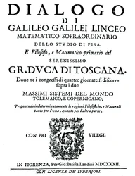 Titulní strana Dialoga, od Galilea, 1632