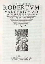 Titulní strana Valturiova 