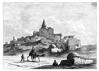 Hrobka Jonáše, poblíž mešity, na umělém pahorku Nabbi Yunis, Ninive, Asýrie, c1890
