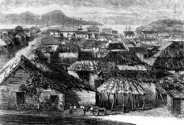 Město a záliv Puerto Plata, Santo Domingo, 1873