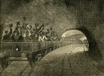 Zkušební cesta na podzemní železnici, 1863, c1876.
