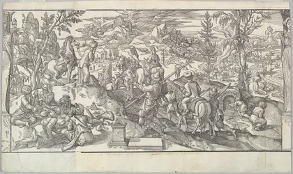 Turečtí vojáci na odpočinku z vlysu Ces Moeurs et fachons de faire de Turcz Customs ..., 1553.