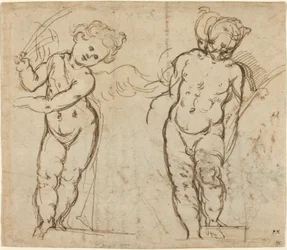 Dva stojící putti [recto].