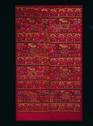 Dva fragmenty panelů tkaných tapisérií, 1000-1460.
