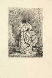 Dvě mladé dámy v zahradě, 1873-74.