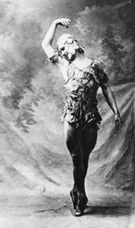 Václav Nižinskij, ruský baletní tanečník, v Le Spectre de la Rose, Paříž, 1911, 1930