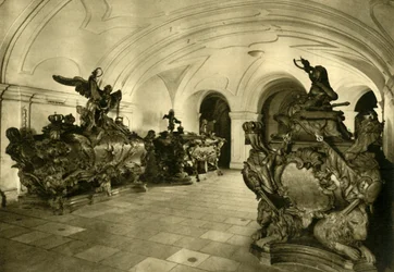 Klenba Habsburků v kapucínském kostele, Vídeň, Rakousko, c1935.
