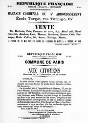 Vente, z francouzských politických plakátů Pařížské komuny, květen 1871