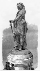 Vercingetorixův památník v Alesii, poblíž Dijonu, Francie, 1882-1884