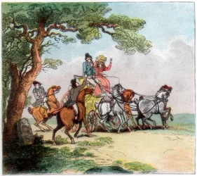 Neklid na silnici v roce 1787, loupežník Lord Barrymore se zastavil, 1890