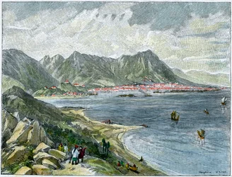 Victoria, Hong Kong, z čínské pevniny, c1890