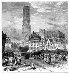 Pohled v Mechelen, Belgie, 1900