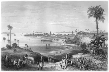 Pohled na Bombaj ukazující pevnost, c1860