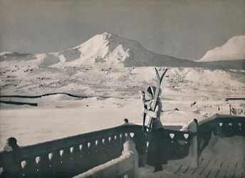 Pohled na Finse, Bergenská železnice, 1914.