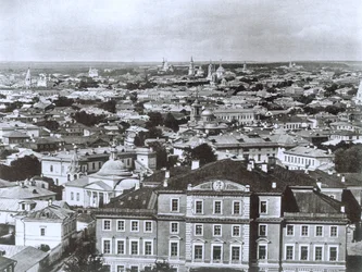 Pohled na Moskvu ze zvonice Ivana Velikého, Rusko, 1884
